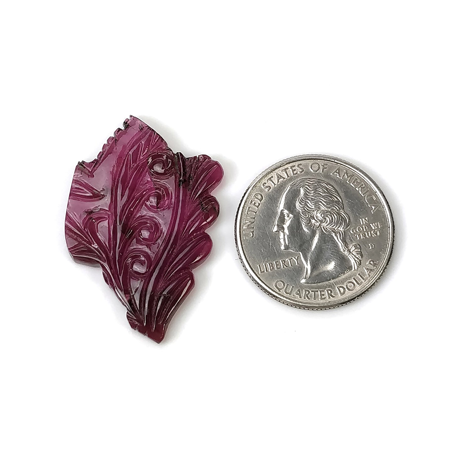 Rubellite Tourmaline Gemstone Carving : 19.20cts Natural Pink Tourmaline Hand Carved Uneven Shape 36*23mm