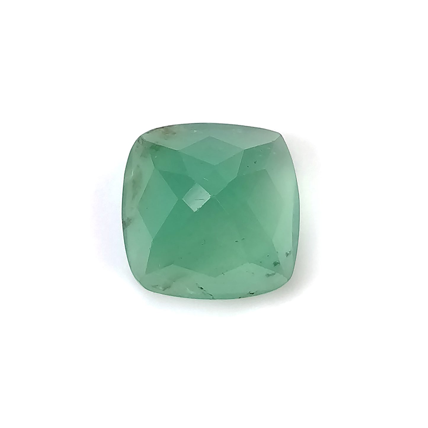 FLUORITE Gemstone Checker Cut : 19.95cts Natural Untreated Unheated Green Fluorite Faceted Sugarloaf 15mm