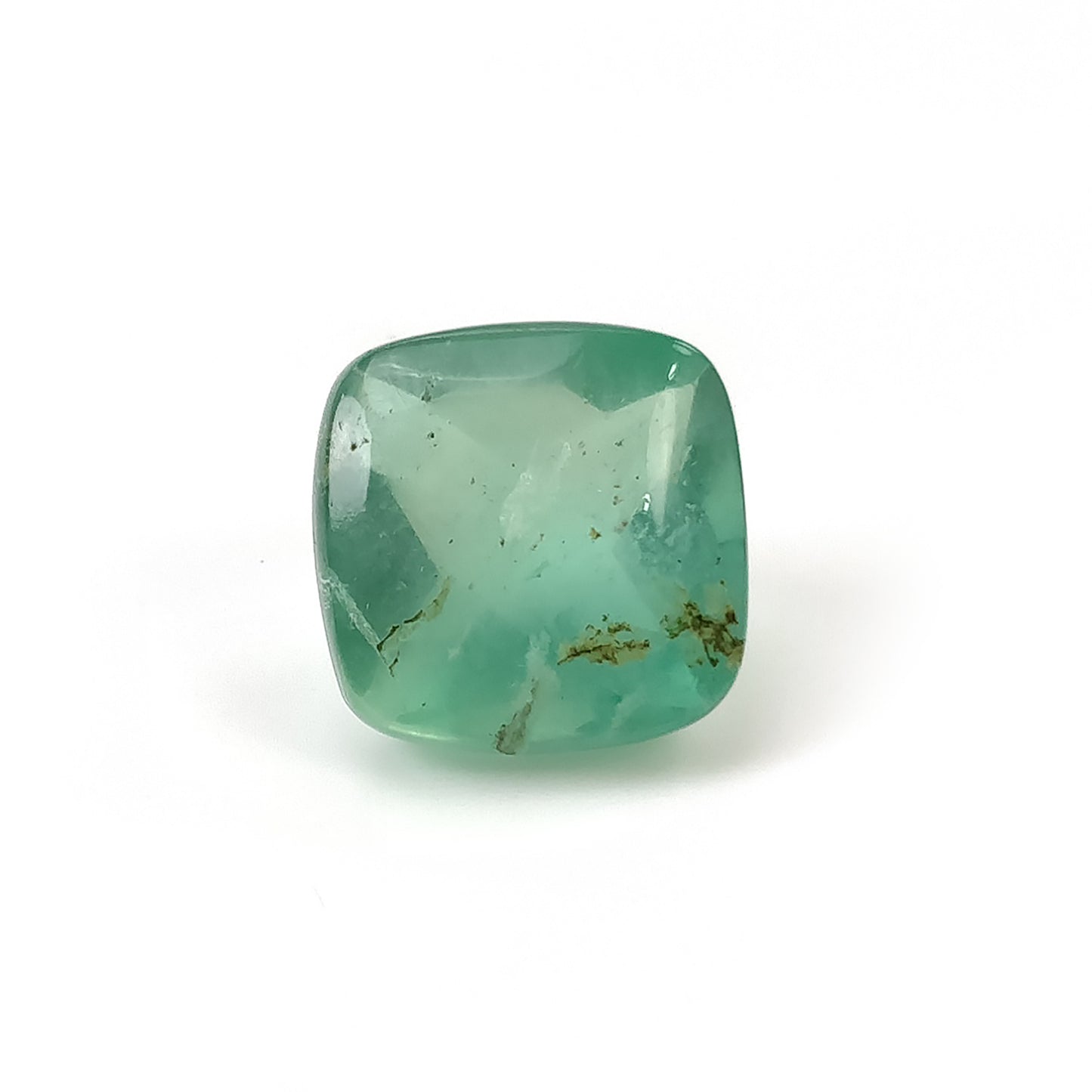 FLUORITE Gemstone Checker Cut : 19.95cts Natural Untreated Unheated Green Fluorite Faceted Sugarloaf 15mm