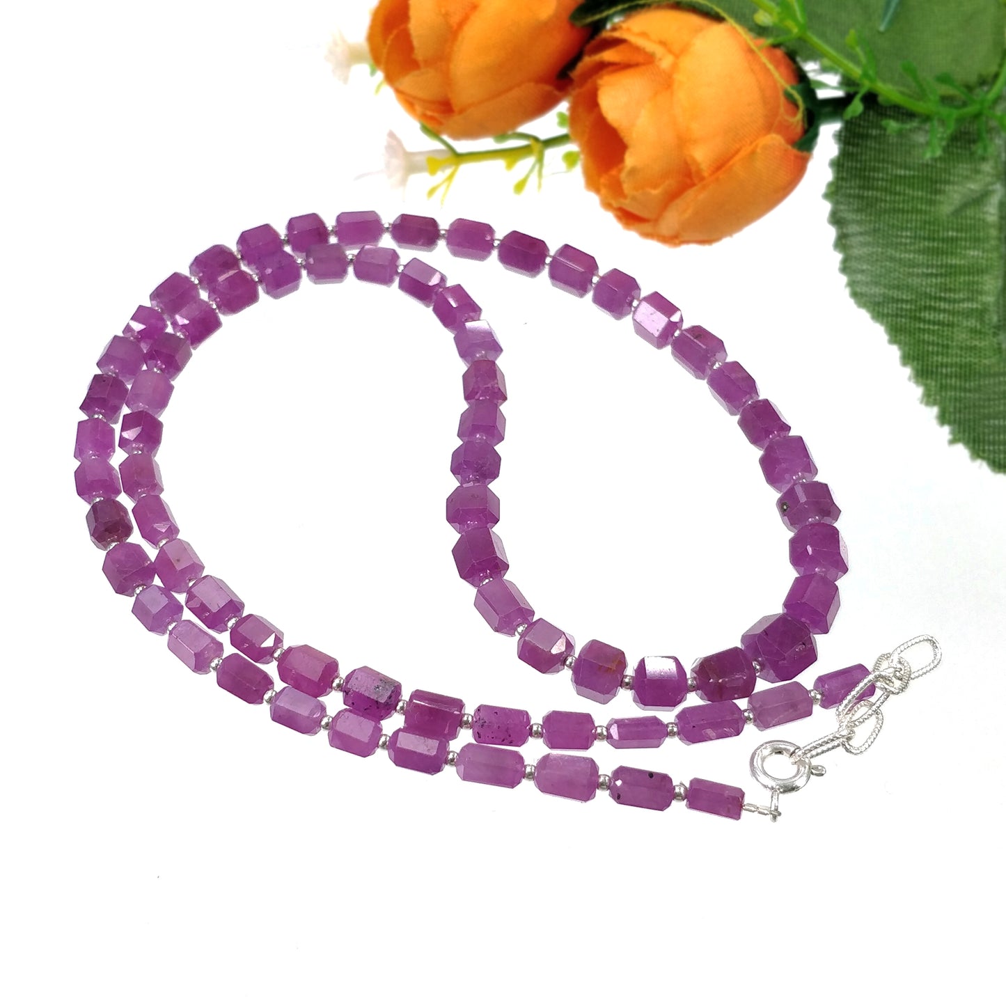 Pink Sapphire Gemstone Necklace