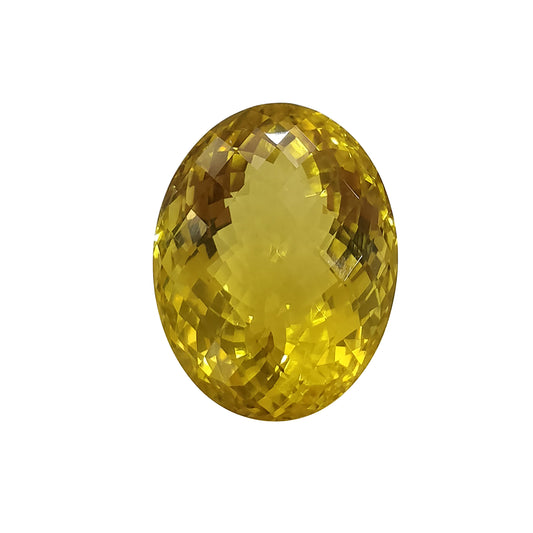 CITRINE Gemstone Checker Cut : 37.20cts Natural Untreated Unheated Yellow Citrine Oval Shape 24*18.5mm