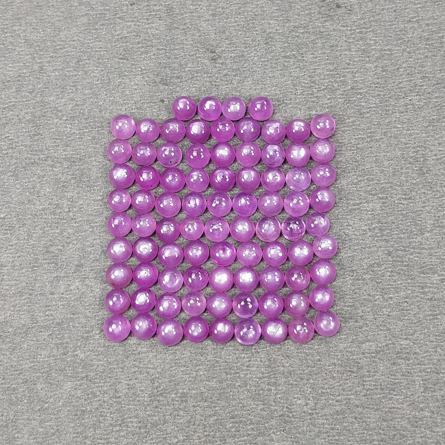 Sapphire Gemstone Cabochon : 38.00cts Natural Untreated Raspberry Pink Sapphire Round Shape Cabochon 4mm 85pcs
