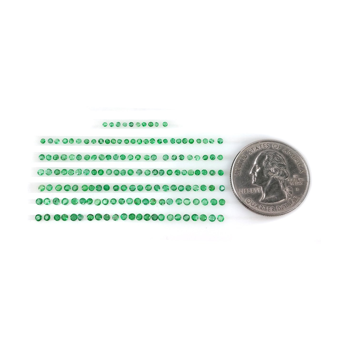Emerald Gemstone Normal Cut : 5.00cts Natural Untreated Unheated Green Emerald Round Shape 1.5mm - 2mm Lots