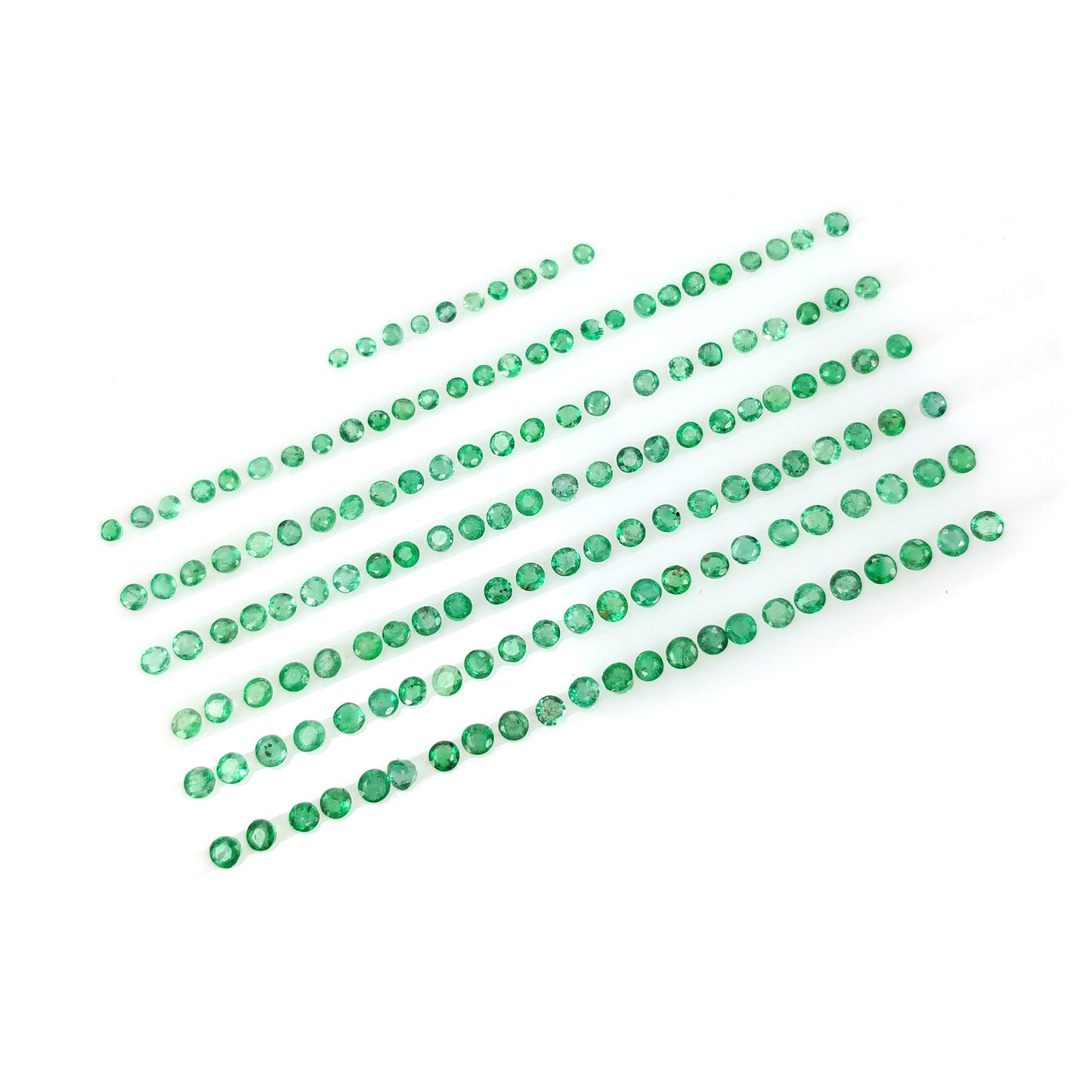 Emerald Gemstone Normal Cut : 5.00cts Natural Untreated Unheated Green Emerald Round Shape 1.5mm - 2mm Lots
