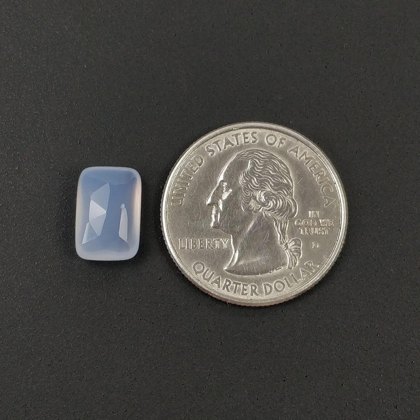 Blue Chalcedony Gemstone Rose Cut : 4.45cts Natural Untreated Chalcedony Cushion Shape 12*8mm