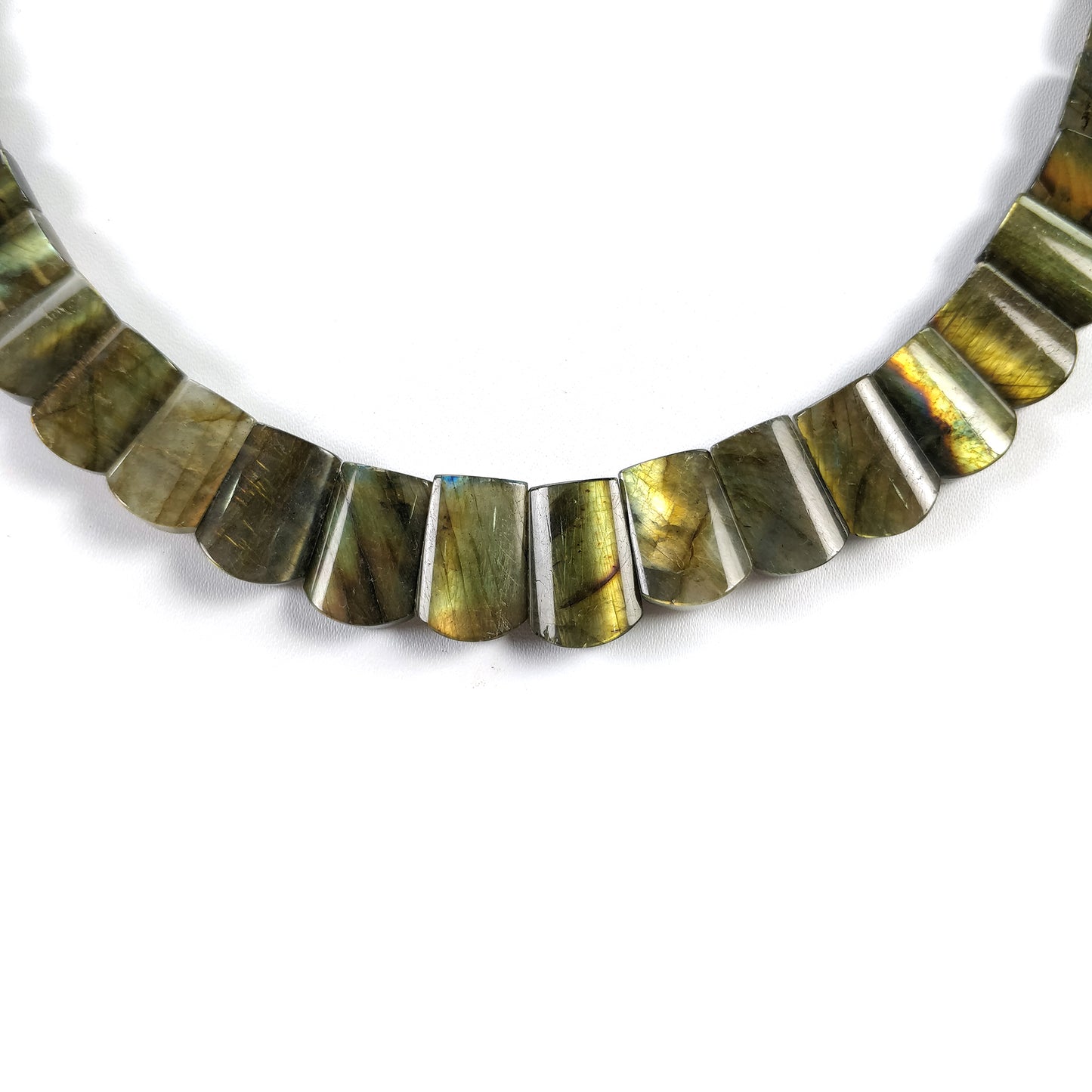 Rainbow Flashing LABRADORITE Gemstone Neclace : 14.5" Natural Untreated Labradorite Gemstone Uneven Shape Cabochon Choker Necklace Gift For Her