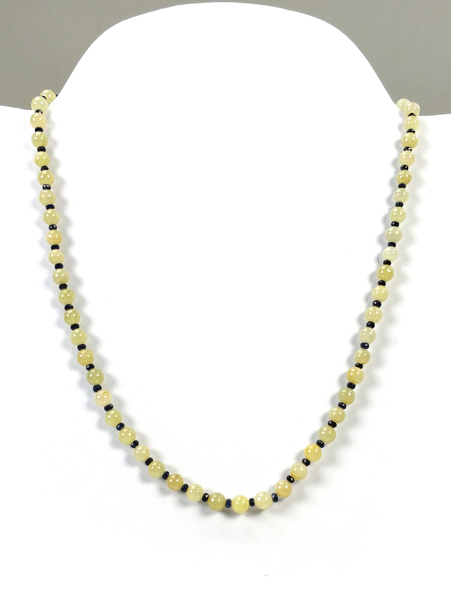 Yellow And Blue SAPPHIRE EMERALD RUBY Gemstone Necklace : Natural Sapphire Round Shape Plain & Faceted Necklace 3mm - 6mm 18"