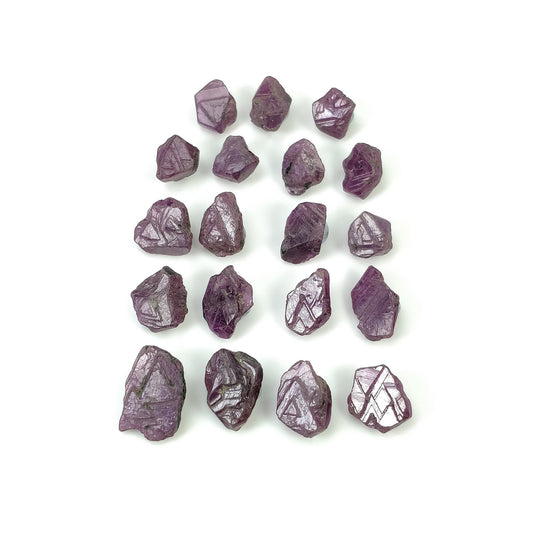 Record Keeper Ruby Gemstone Crystal: 85.90cts Natural Untreated Red Ruby Triangle Formative Specimen 9*8mm - 16.5*12mm 19pcs Set