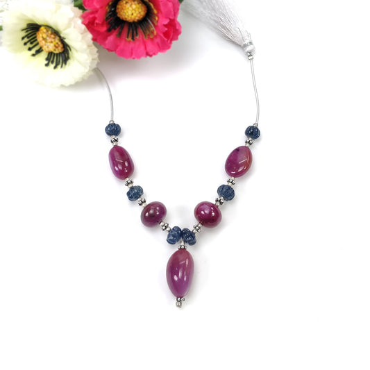 Ruby And Sapphire Gemstone Carving & Plain Loose Beads : 82.00cts Natural Untreated Red Ruby Hand Carved Beads 7.5mm - 16mm