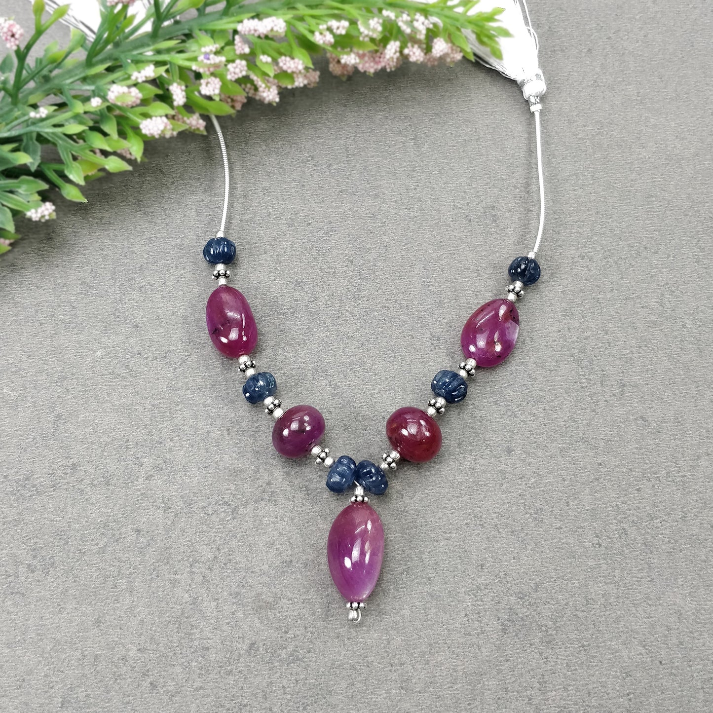 Ruby And Sapphire Gemstone Carving & Plain Loose Beads : 82.00cts Natural Untreated Red Ruby Hand Carved Beads 7.5mm - 16mm