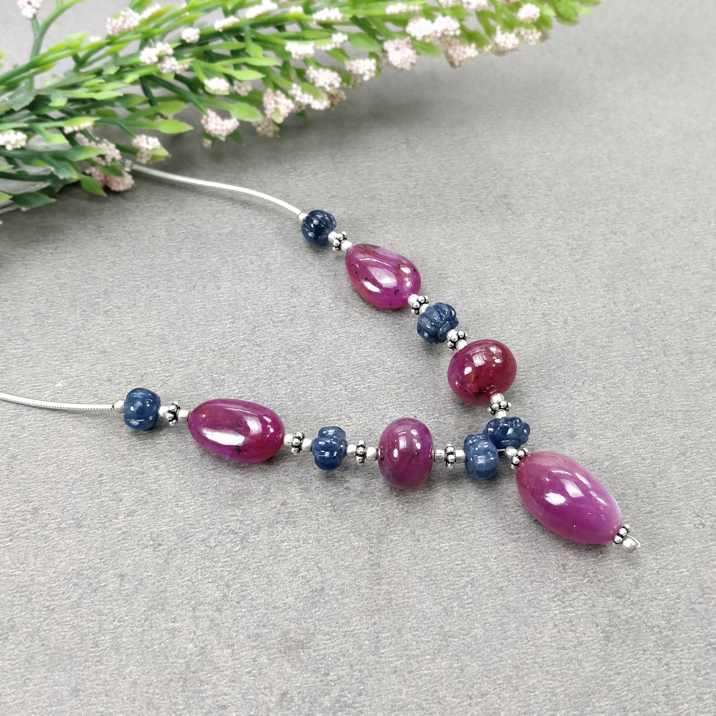 Ruby And Sapphire Gemstone Carving & Plain Loose Beads : 82.00cts Natural Untreated Red Ruby Hand Carved Beads 7.5mm - 16mm