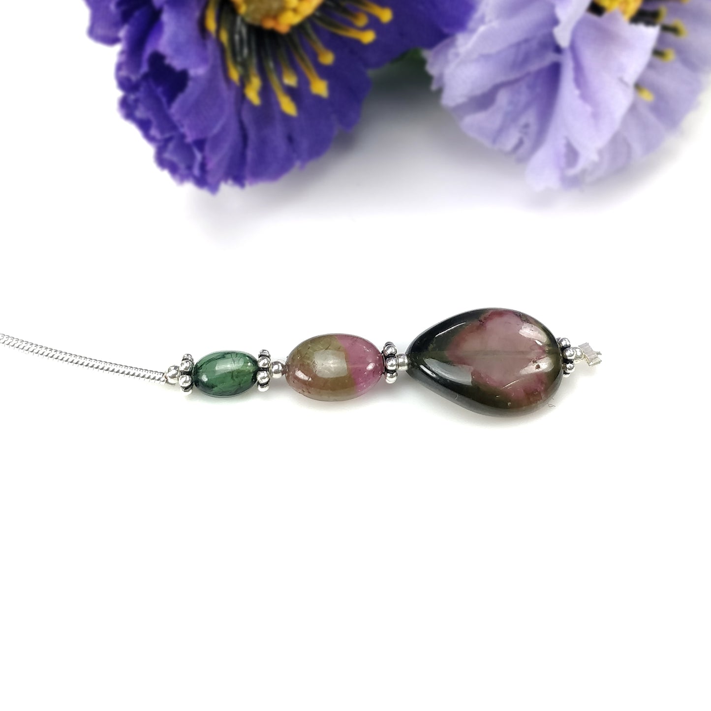 Tourmaline Gemstone Loose Beads : Natural Untreated Bi-Color Tourmaline Uneven Shape Plain Nuggets