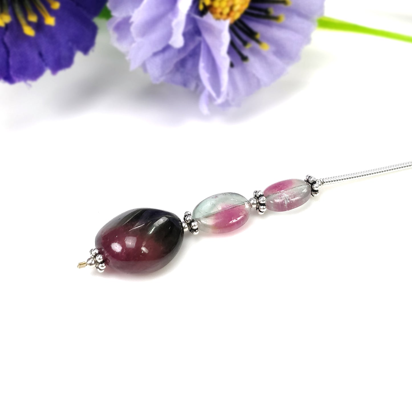 Tourmaline Gemstone Loose Beads : Natural Untreated Bi-Color Tourmaline Uneven Shape Plain Nuggets