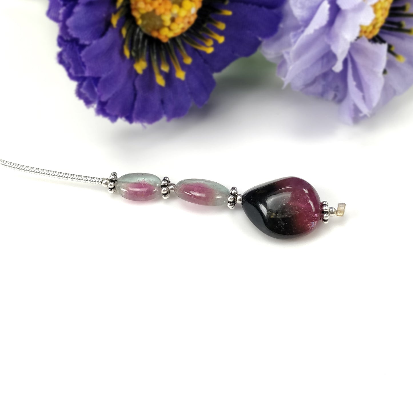 Tourmaline Gemstone Loose Beads : Natural Untreated Bi-Color Tourmaline Uneven Shape Plain Nuggets