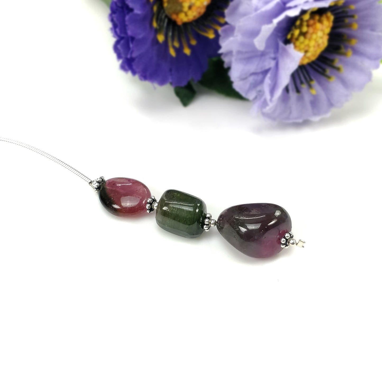 Tourmaline Gemstone Loose Beads : Natural Untreated Bi-Color Tourmaline Uneven Shape Plain Nuggets