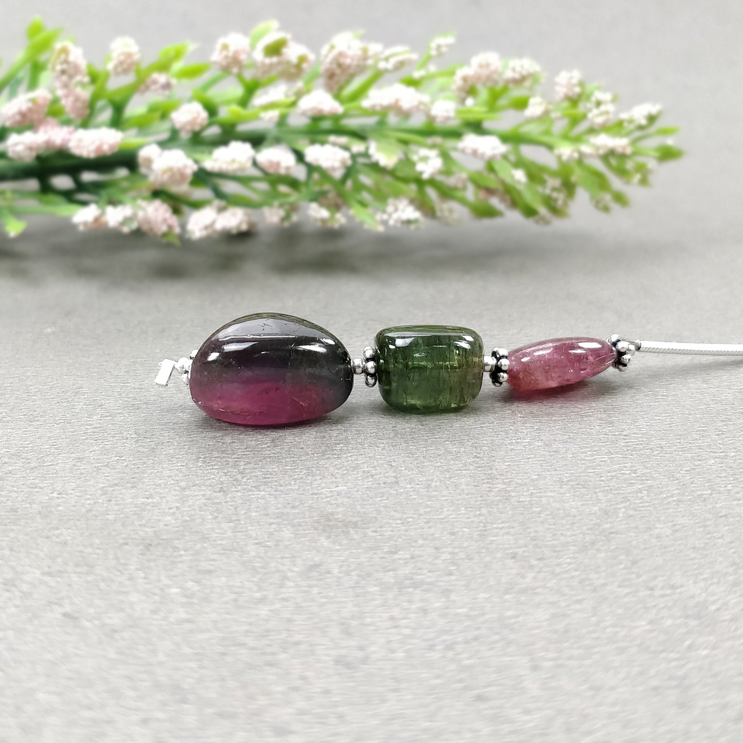 Tourmaline Gemstone Loose Beads : Natural Untreated Bi-Color Tourmaline Uneven Shape Plain Nuggets