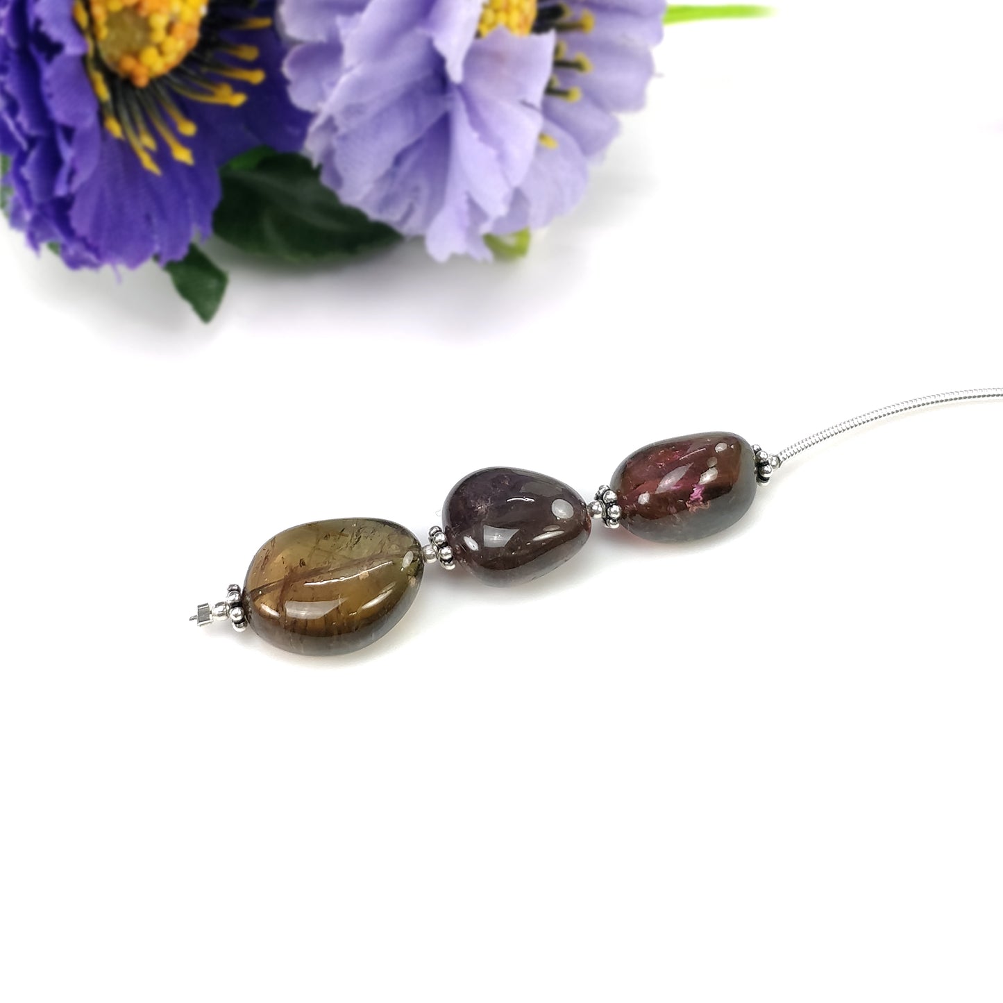 Tourmaline Gemstone Loose Beads : Natural Untreated Bi-Color Tourmaline Uneven Shape Plain Nuggets