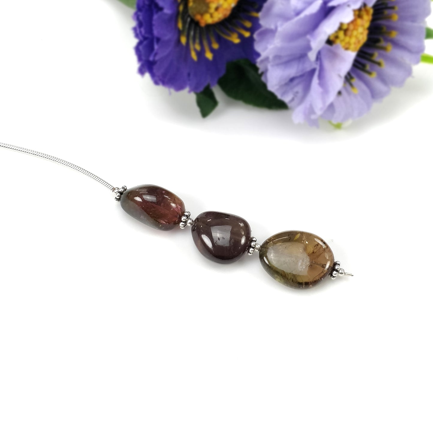 Tourmaline Gemstone Loose Beads : Natural Untreated Bi-Color Tourmaline Uneven Shape Plain Nuggets