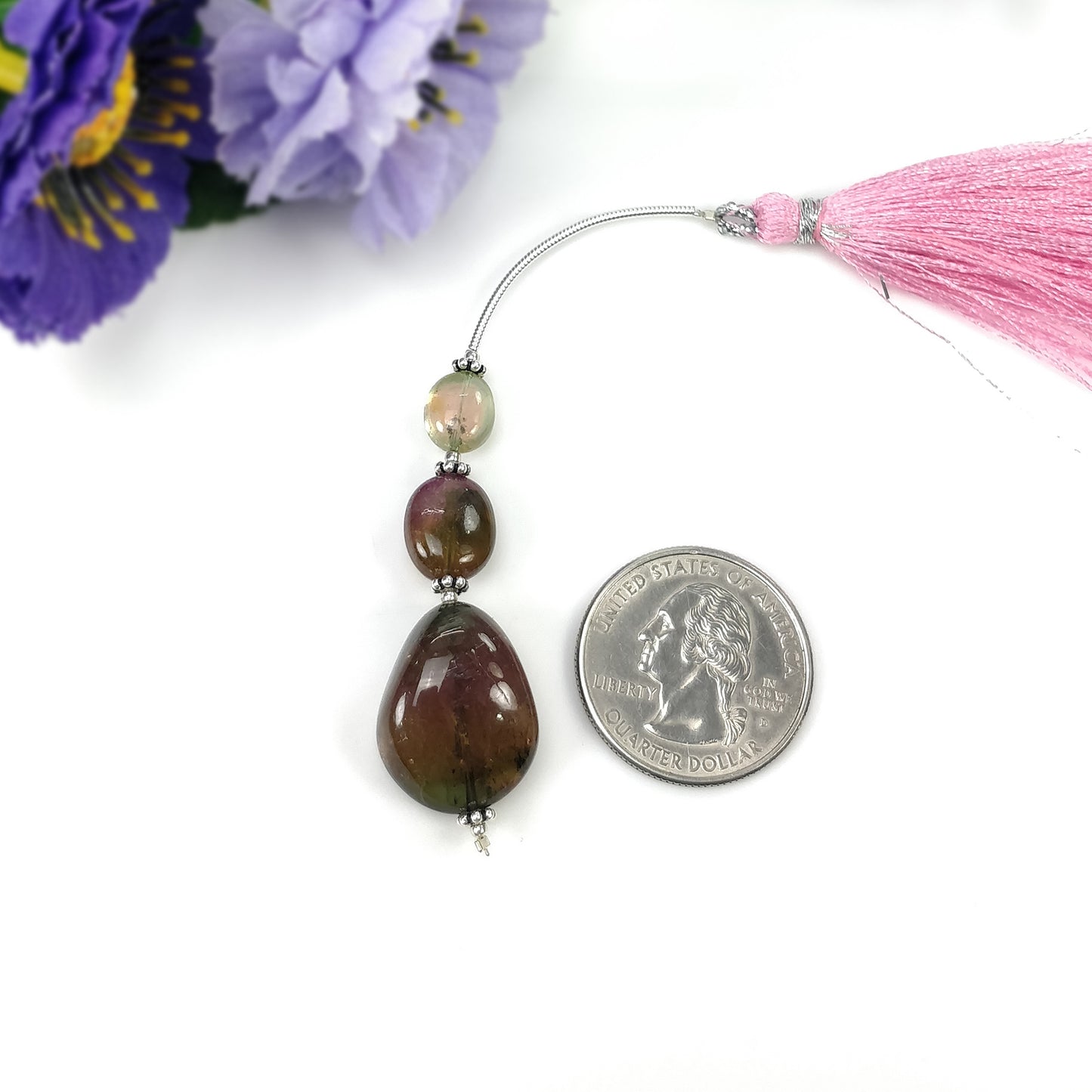 Tourmaline Gemstone Loose Beads : Natural Untreated Bi-Color Tourmaline Uneven Shape Plain Nuggets