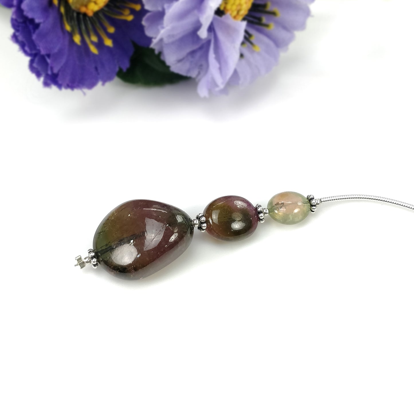 Tourmaline Gemstone Loose Beads : Natural Untreated Bi-Color Tourmaline Uneven Shape Plain Nuggets