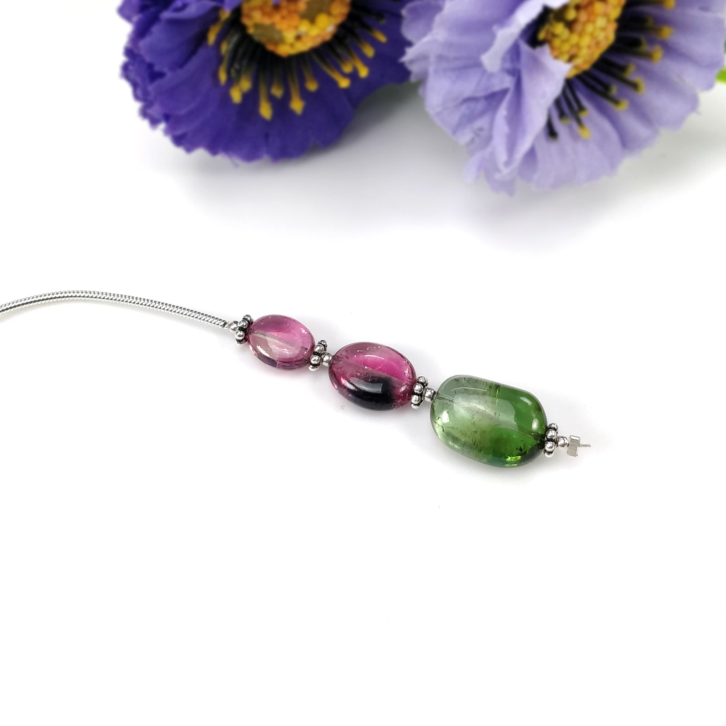 Tourmaline Gemstone Loose Beads : Natural Untreated Bi-Color Tourmaline Uneven Shape Plain Nuggets