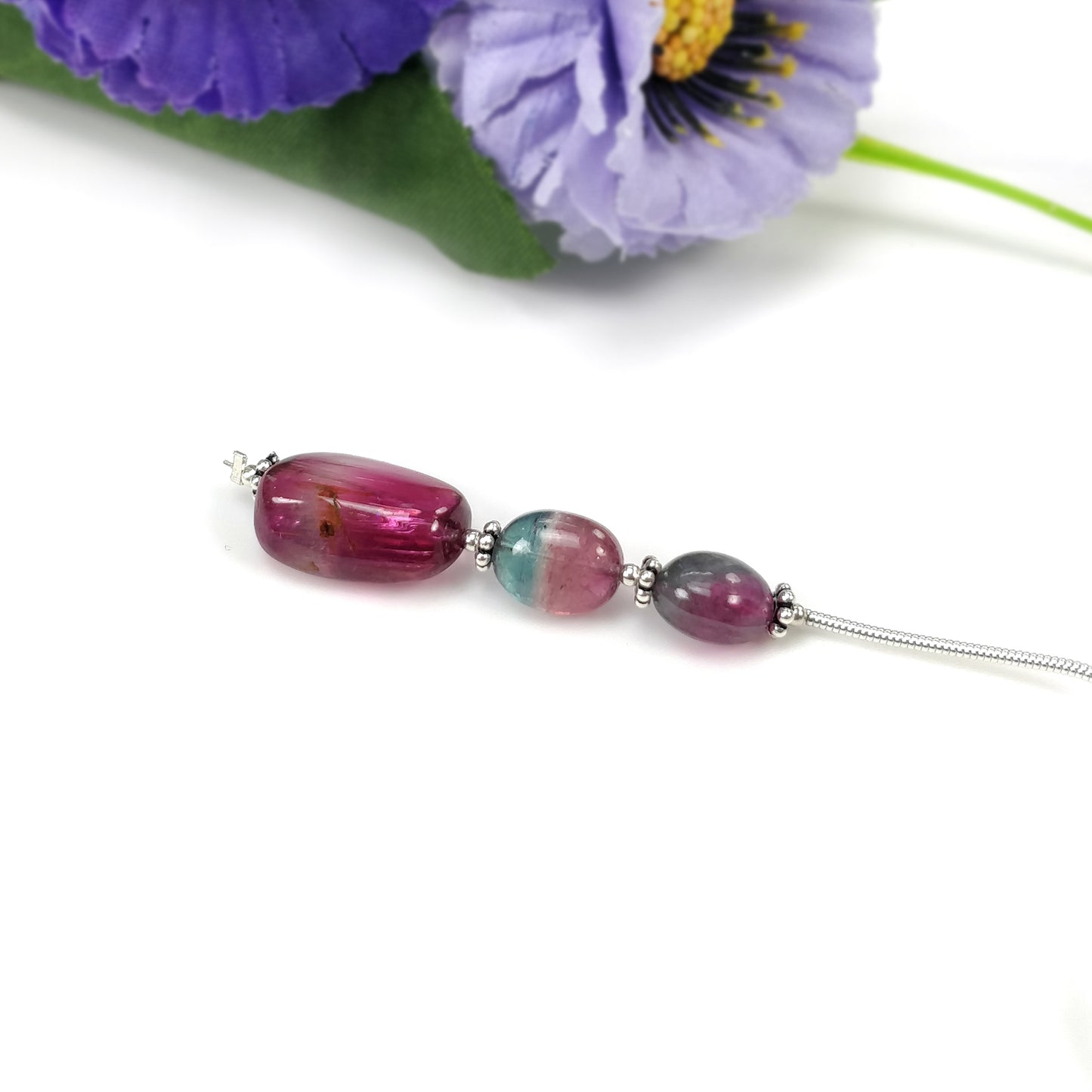 Tourmaline Gemstone Loose Beads : Natural Untreated Bi-Color Tourmaline Uneven Shape Plain Nuggets