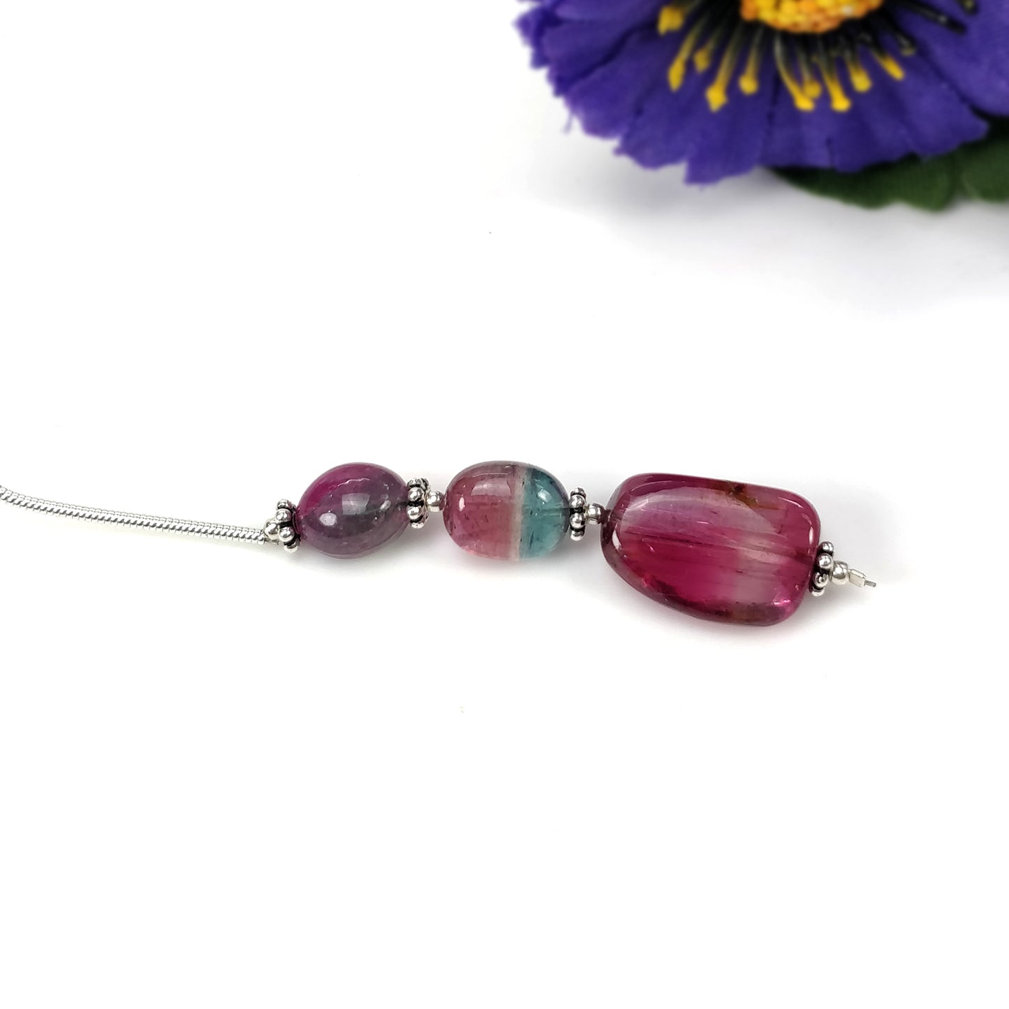 Tourmaline Gemstone Loose Beads : Natural Untreated Bi-Color Tourmaline Uneven Shape Plain Nuggets