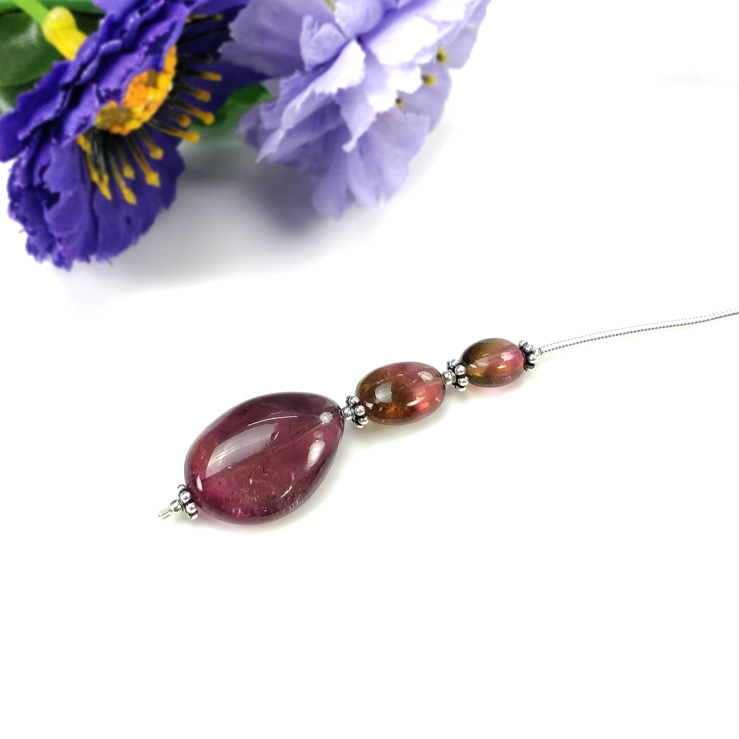 Tourmaline Gemstone Loose Beads : Natural Untreated Bi-Color Tourmaline Uneven Shape Plain Nuggets