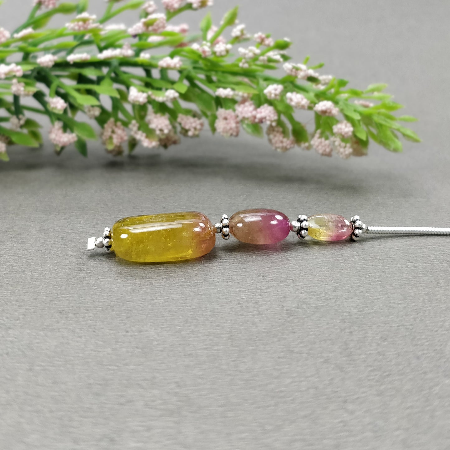 Watermelon TOURMALINE Gemstone Loose Beads : 17.60cts Natural Bi-Color Tourmaline Uneven Shape Plain Nuggets 7*5mm - 16.5*12mm