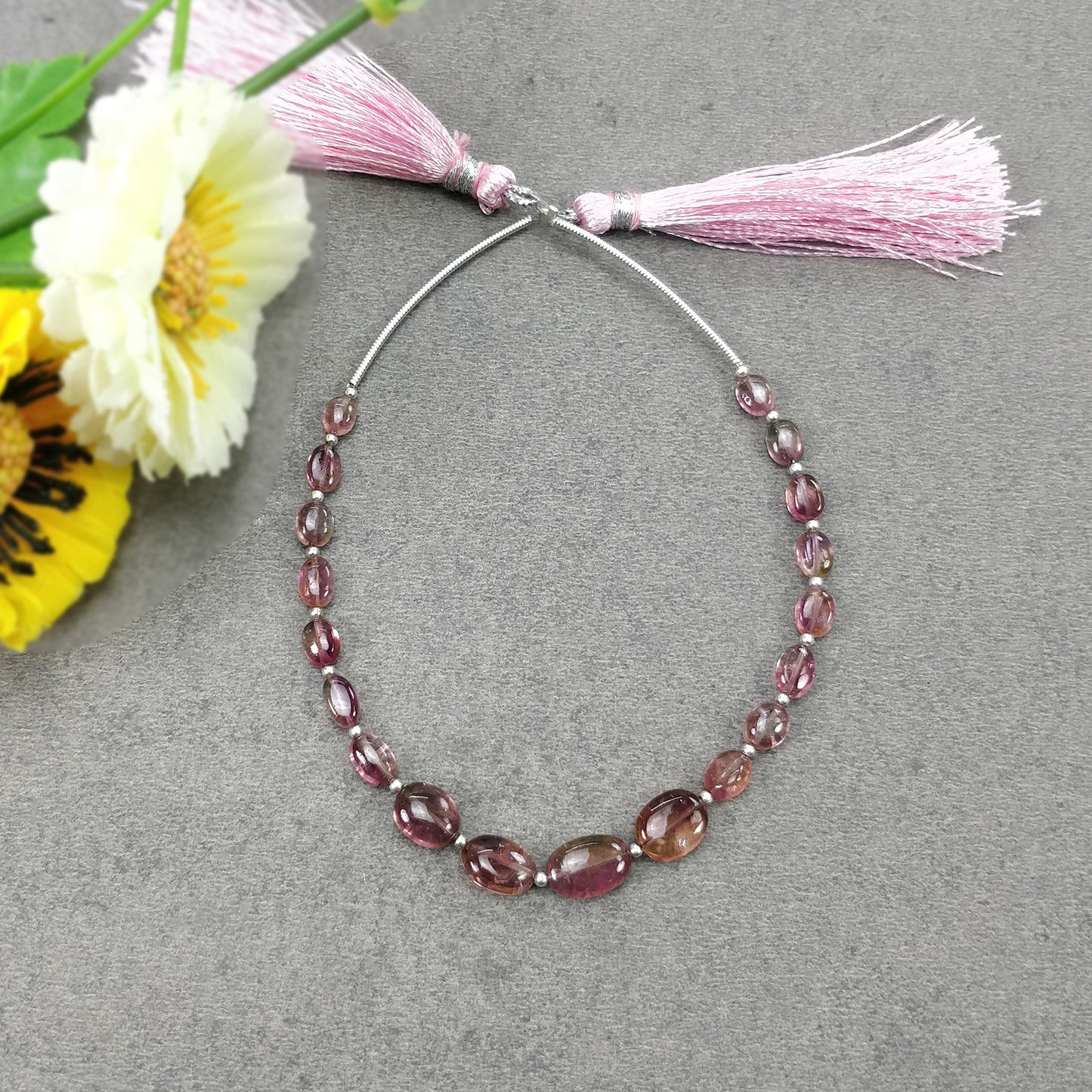 Watermelon TOURMALINE Gemstone Loose Beads : 15.90cts Natural Bi-Color Tourmaline Oval Shape Plain Nuggets 4.5*4mm - 8.5*6.5mm