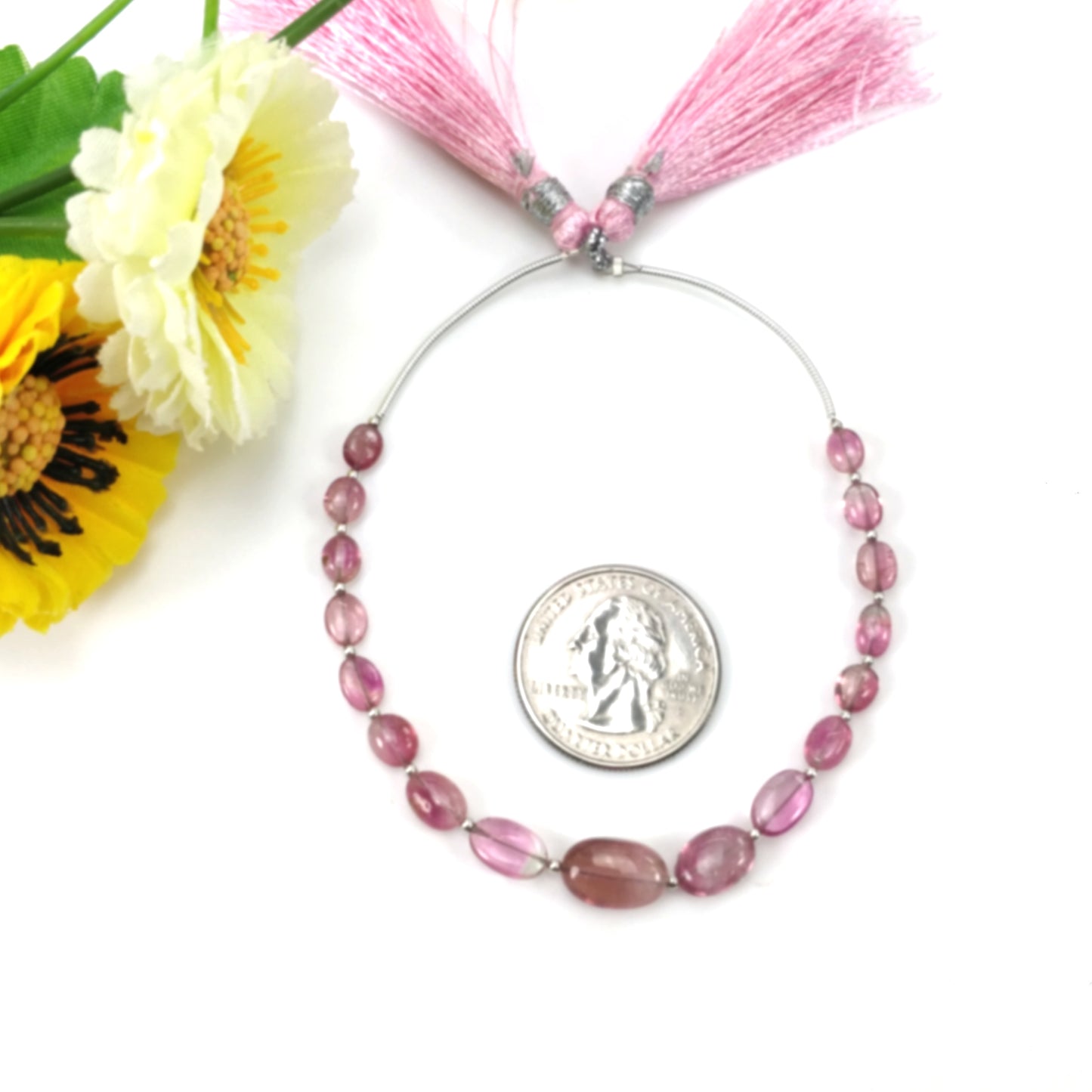 Watermelon TOURMALINE Gemstone Loose Beads: 21.90cts Natural Bi-Color Tourmaline Oval Shape Plain Nuggets 5.5*4mm - 12*8mm 5.5"