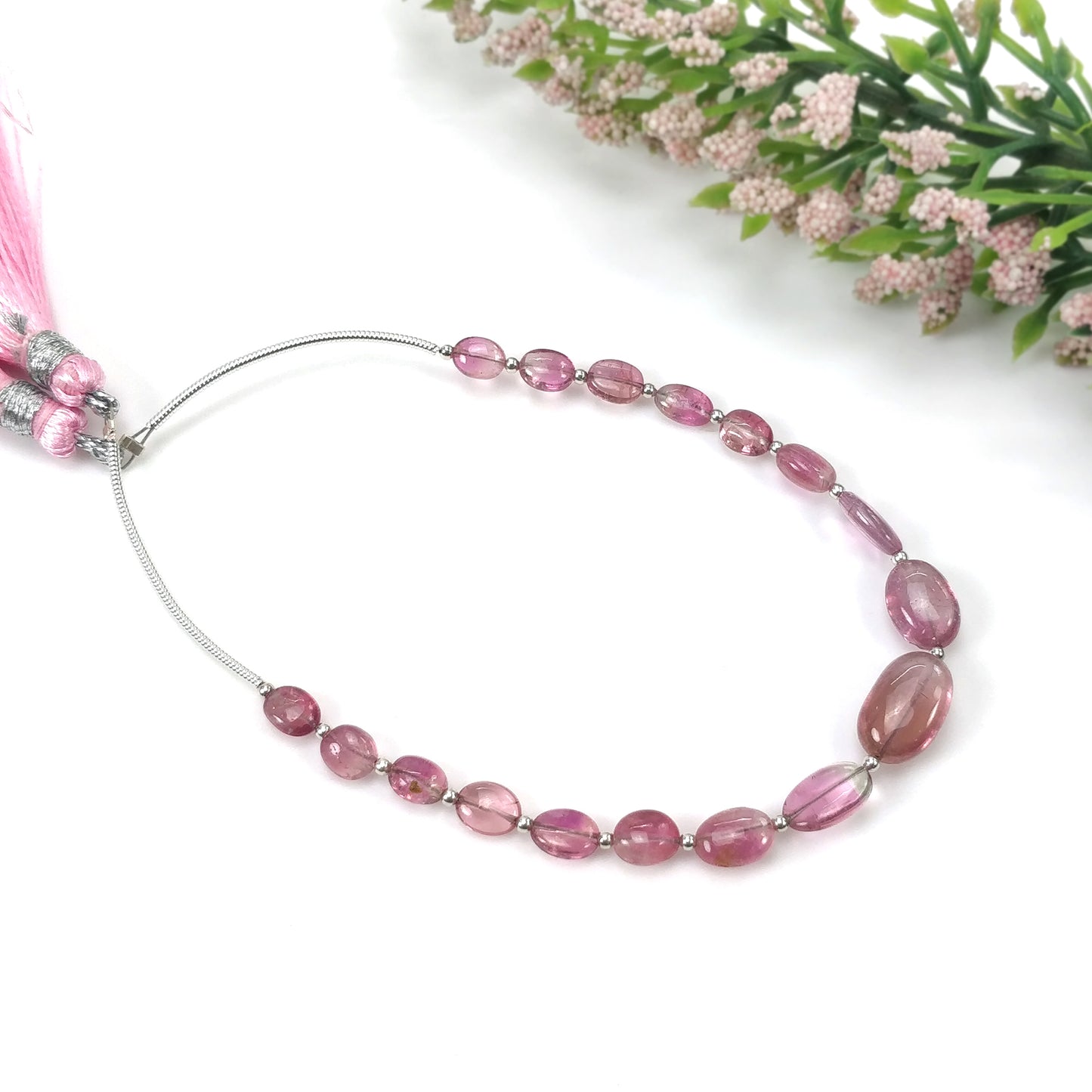 Watermelon TOURMALINE Gemstone Loose Beads: 21.90cts Natural Bi-Color Tourmaline Oval Shape Plain Nuggets 5.5*4mm - 12*8mm 5.5"