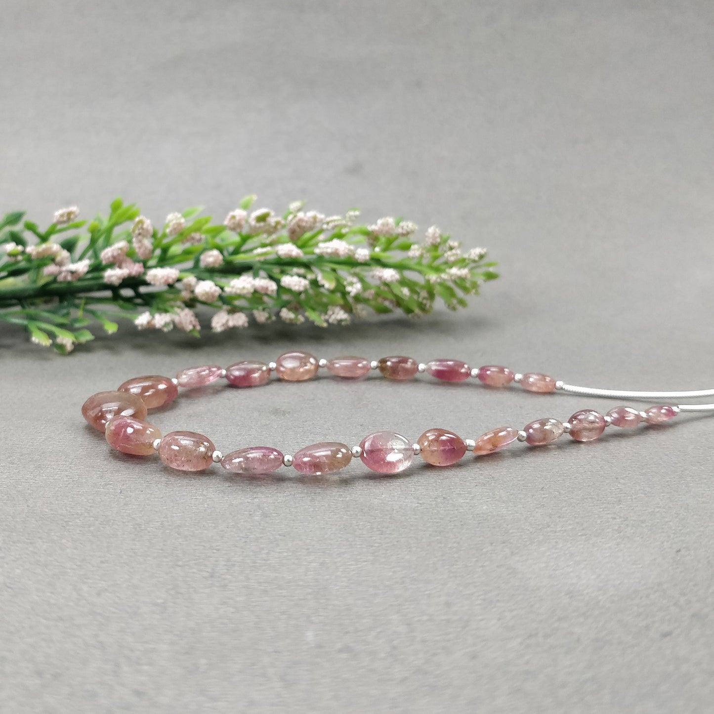 Watermelon TOURMALINE Gemstone Loose Beads: 40.75cts Natural Bi-Color Tourmaline Oval Shape Plain Nuggets 5*4mm - 12*8.5mm 8"