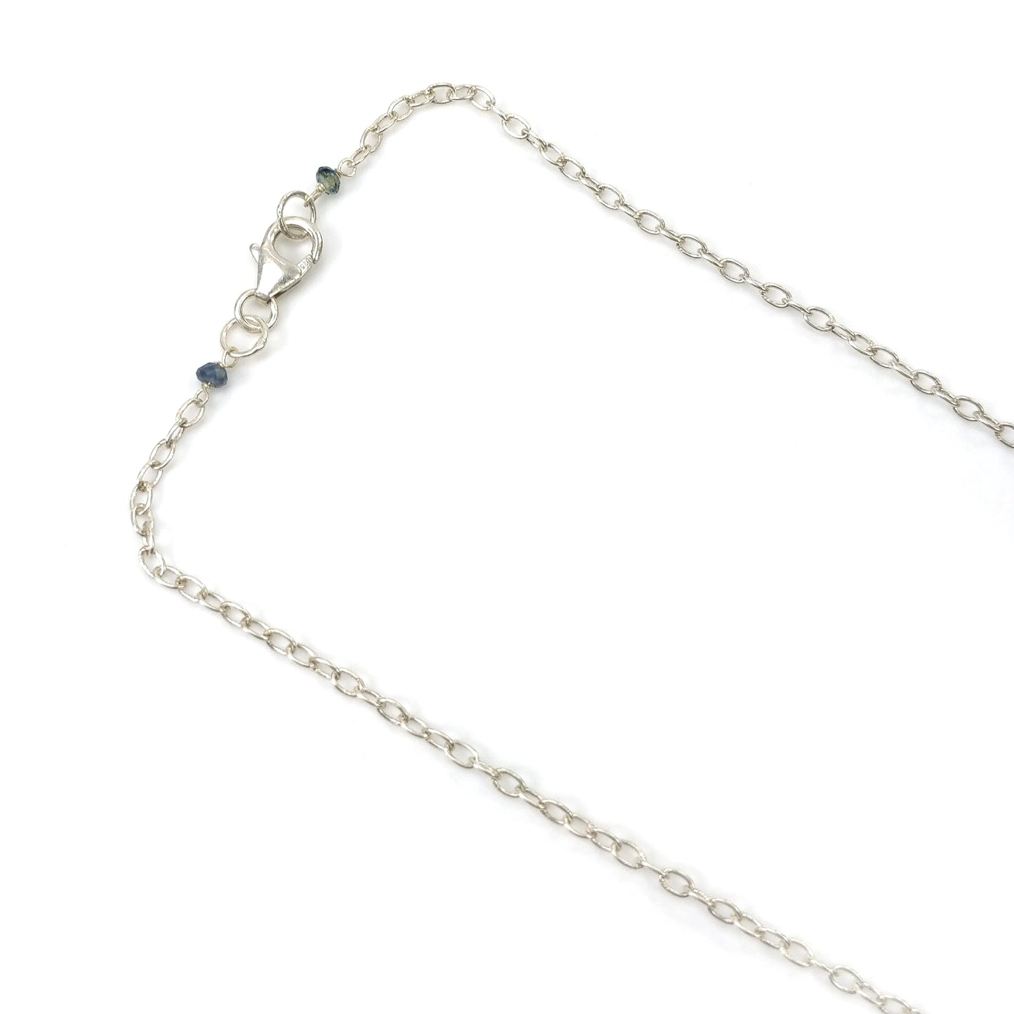 Multi Sapphire & Serpentine Gemstone Beads Chain NECKLACE : 37.30cts Natural Untreated With 925 Sterling Silver Necklace 3mm - 11mm 19.25"