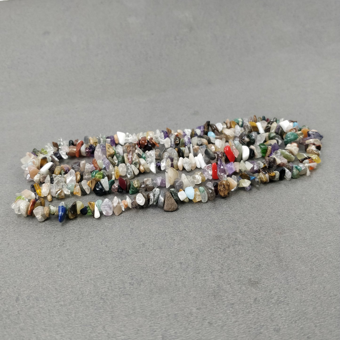 Semi Precious Uncut Gemstone Necklace : 265.85cts Natural 37" Nuggets 4mm-11mm