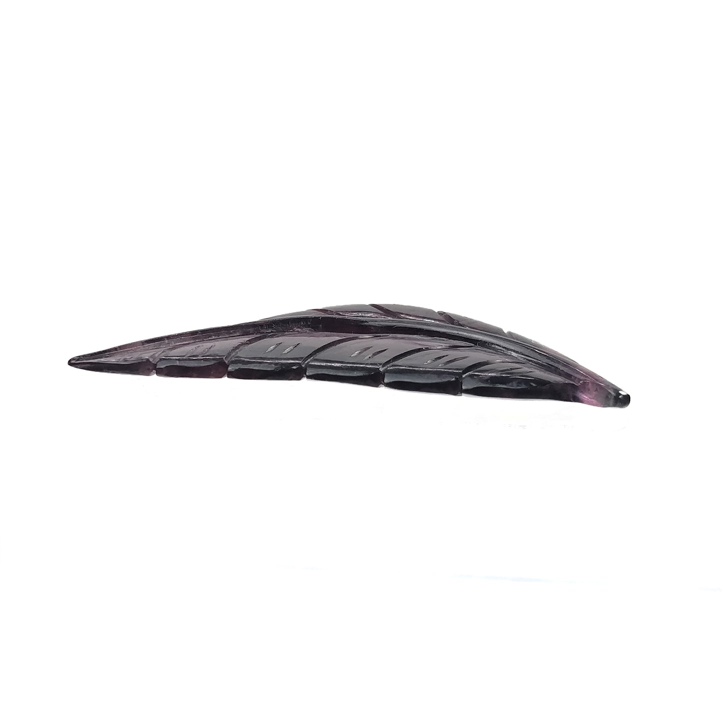 Watermelon Tourmaline Gemstone Carving : 53.65cts Natural Untreated Multi Bi-Color Tourmaline Hand Carved Leaf 58*30mm