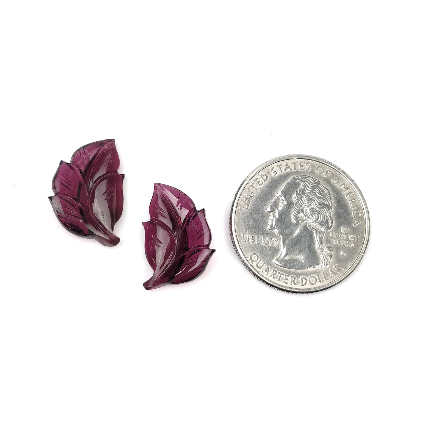 Rubellite Tourmaline Gemstone Carving : 15.70cts Natural Untreated Pink Tourmaline Hand Carved Leaves 18*12mm Pair