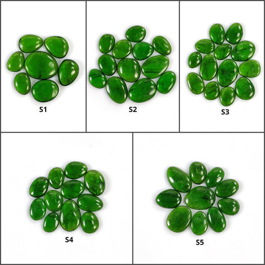 CHROME DIOPSIDE Gemstone Cabochon : Natural Green Diopside Uneven Shape Cabochon 7pcs 10pcs 11pcs 12pcs 13pcs Lots