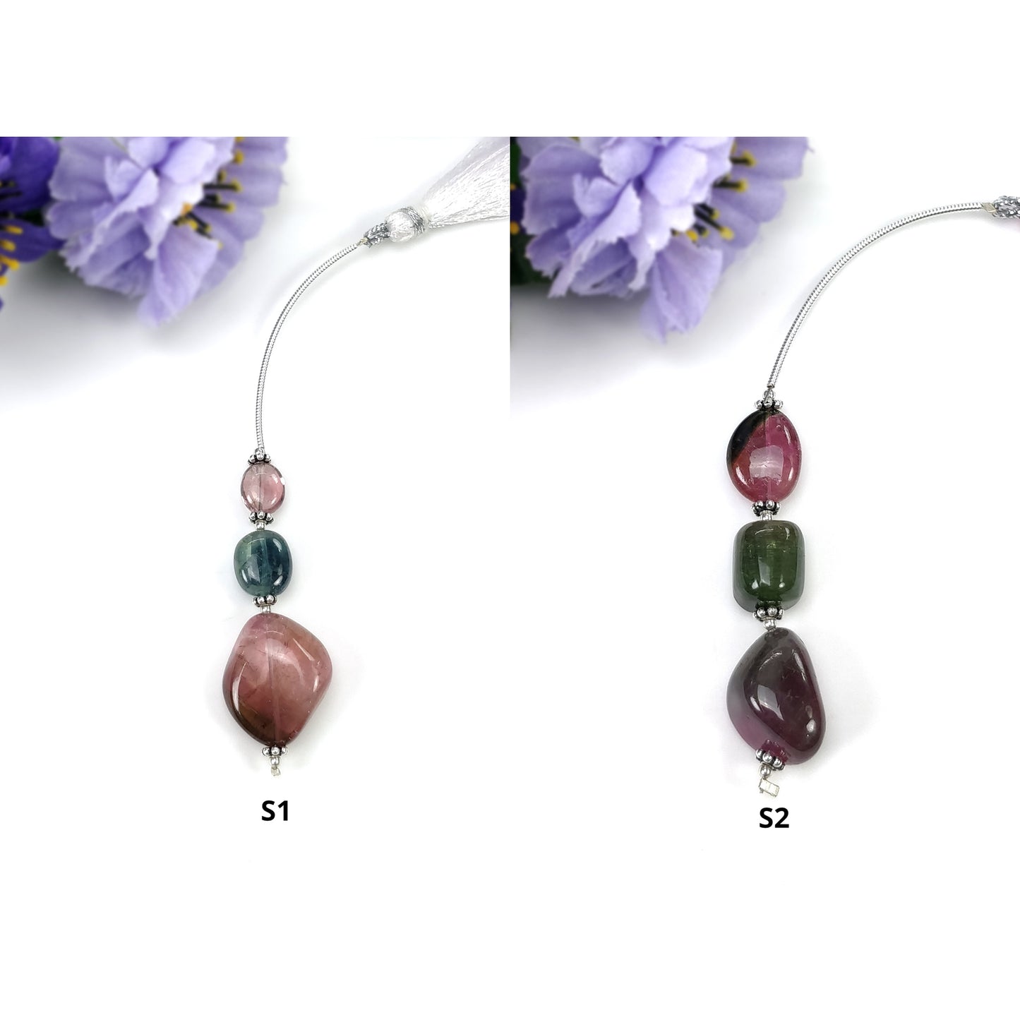 Tourmaline Gemstone Loose Beads : Natural Untreated Bi-Color Tourmaline Uneven Shape Plain Nuggets