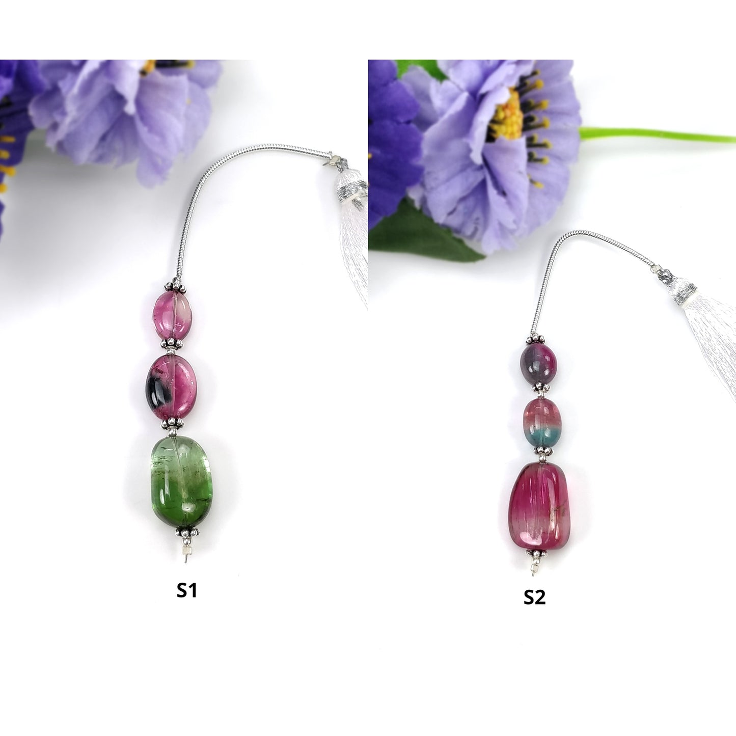 Tourmaline Gemstone Loose Beads : Natural Untreated Bi-Color Tourmaline Uneven Shape Plain Nuggets