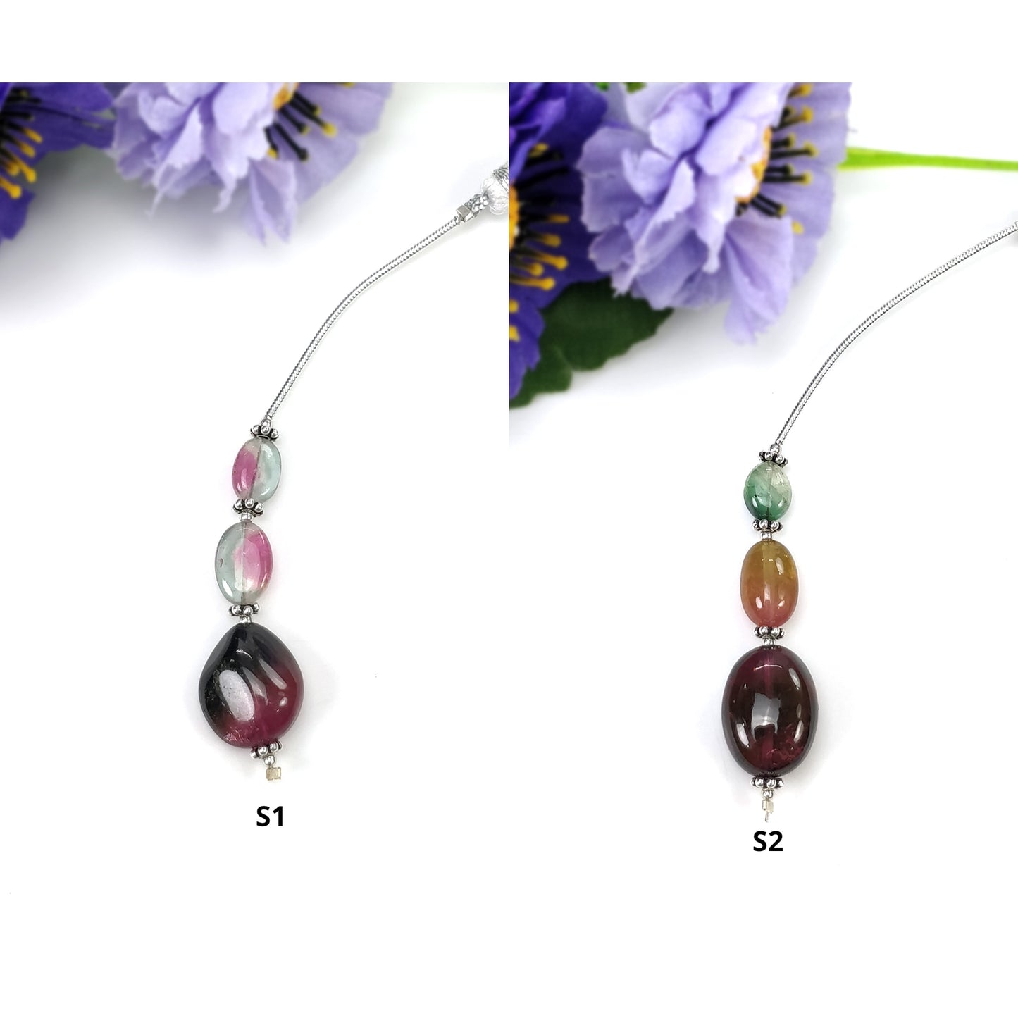 Tourmaline Gemstone Loose Beads : Natural Untreated Bi-Color Tourmaline Uneven Shape Plain Nuggets