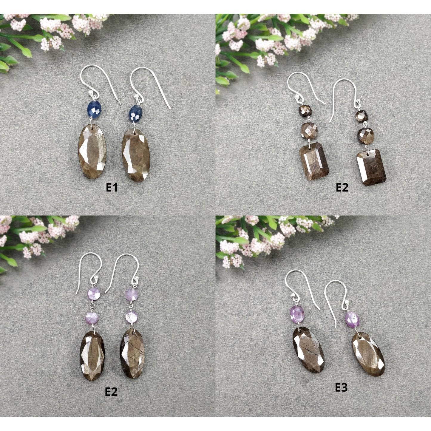 Sapphire Gemstone Earring : Natural Untreated Chocolate Pink Sapphire 925 Sterling Silver Drop Dangle Hook Earring
