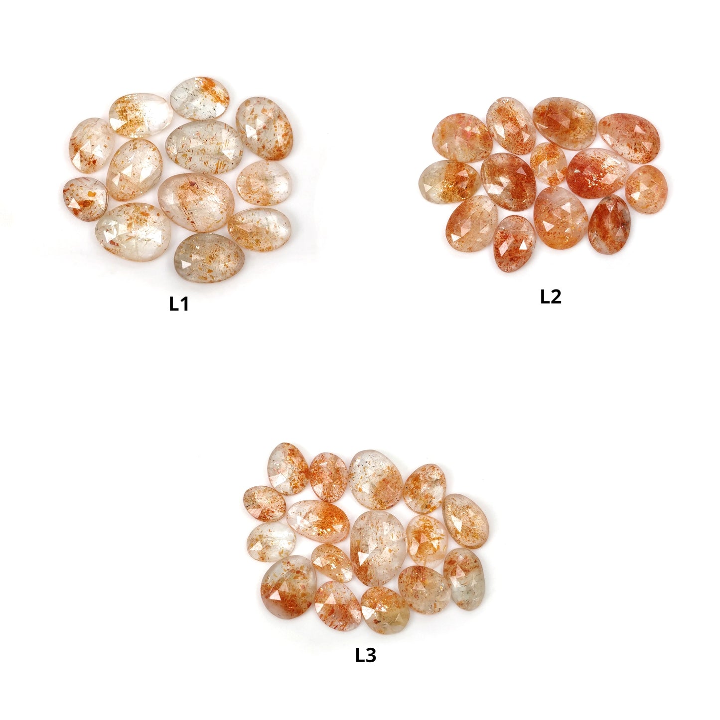 Chatoyant ORANGE SUNSTONE Gemstone Rose Cut : Natural Untreated Sunstone Uneven Shape Lots
