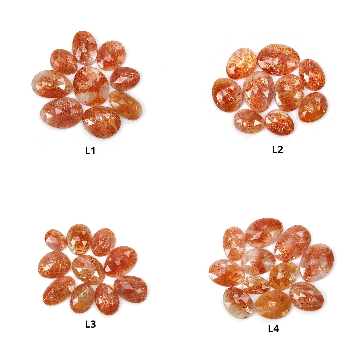 Chatoyant ORANGE SUNSTONE Gemstone Rose Cut : Natural Untreated Sunstone Uneven Shape Lots