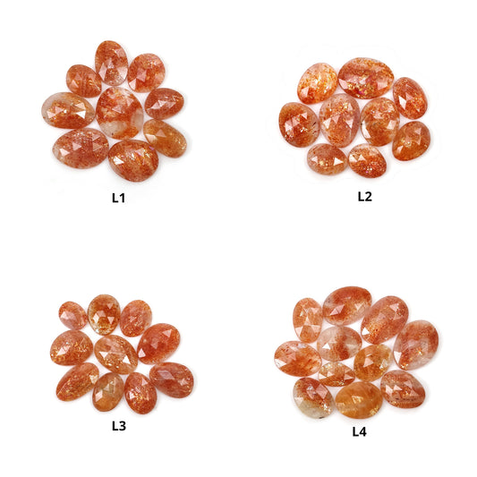 Chatoyant ORANGE SUNSTONE Gemstone Rose Cut : Natural Untreated Sunstone Uneven Shape Lots
