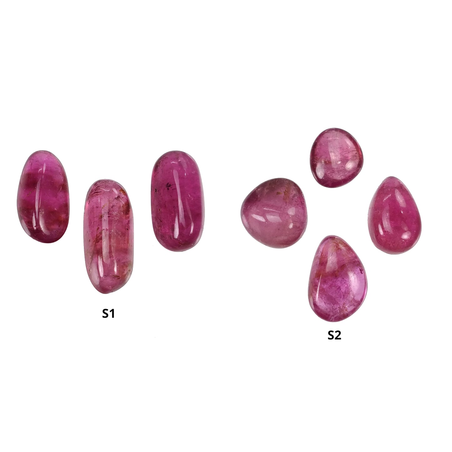 Pink Tourmaline Gemstone Tumble : Natural Untreated Tourmaline Uneven Shape Cabochon Sets