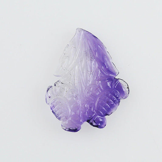 Purple AMETHYST Gemstone Carving : 9.60cts Natural Untreated Amethyst Hand Carved Uneven Shape 25*20mm (With Video)