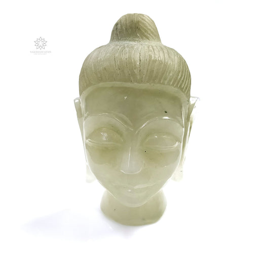 QUARTZ Gemstone Sculpture Figurine : 234.00gms Natural Untreated Quartz Gemstone Hand Carved BUDDHA Sculpture 83*53mm*50(h)mm