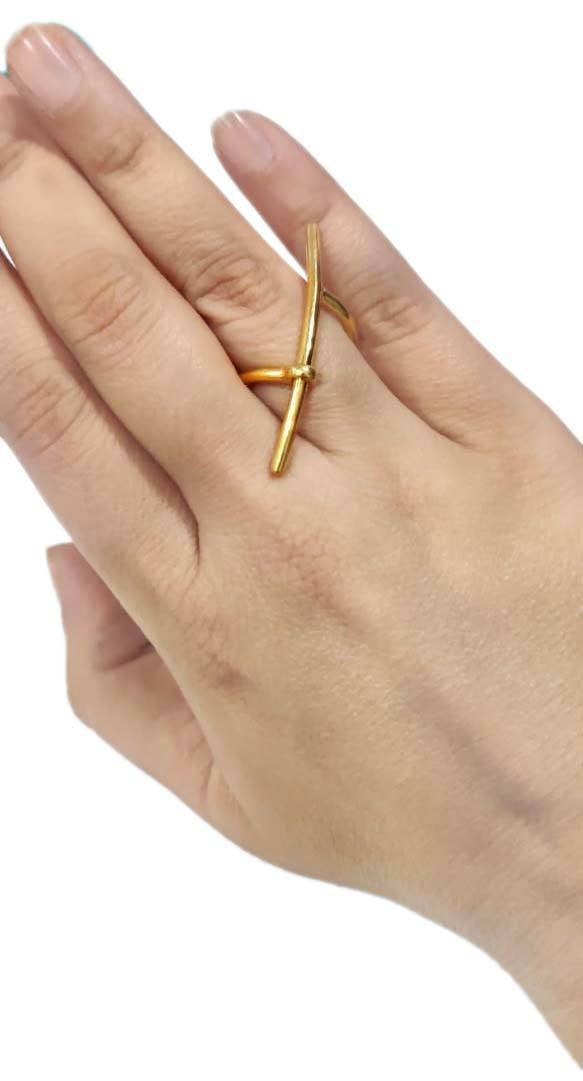 Sideways Cross Ring  Sterling Gold Cross Ring Christian Rings For Women Catholic Ring Handmade Boho Style